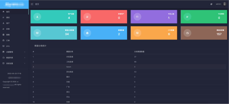 新版骆驼IPTV小肥米iptv管理系统 全开源源码 可对接EZtv电视直播管理系统-玖璃空间