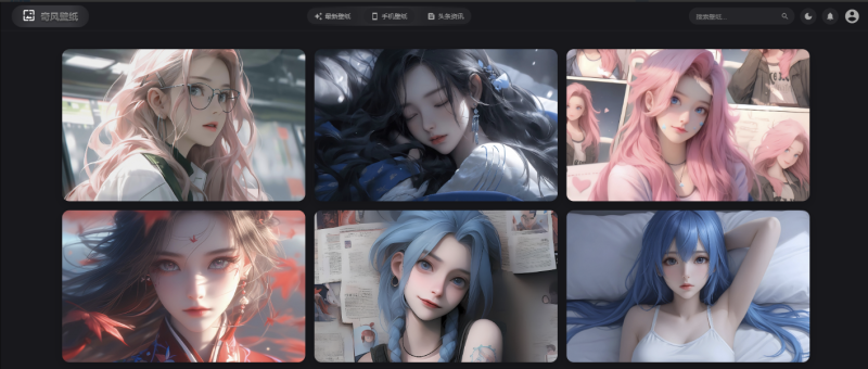 vue3开发的壁纸网站模板，纯JavaScript开发，完整源代码，有录播-玖璃空间